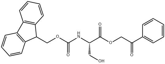 N-(9-芴甲氧羰基)-L-丝氨酸苯甲酰甲酯 结构式