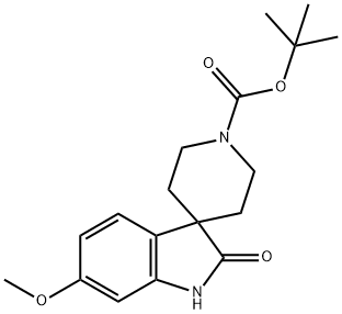 6-甲氧基-2-氧代螺[吲哚啉-3,4'-哌啶]-1'-羧酸叔丁酯 结构式