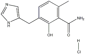 2-Hydroxy-3-(1H-imidazol-5-ylmethyl)-6-methylbenzamide Hydrochloride 结构式