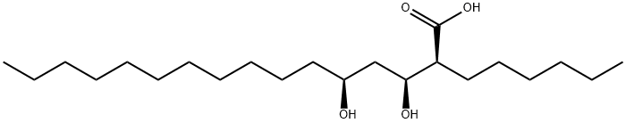 (2S,3S,5S)-2-Hexyl-3,5-dihydroxyhexadecanoic Acid 
 结构式