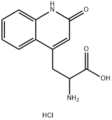 2-氨基-3-(1,2-二氢-2-氧代-4-喹啉基)丙酸二盐酸盐 结构式