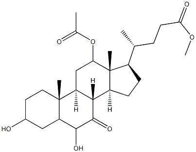 12-(乙酰氧基)-3,6-二羟基-7-酮基胆烷-24-酸甲酯 结构式