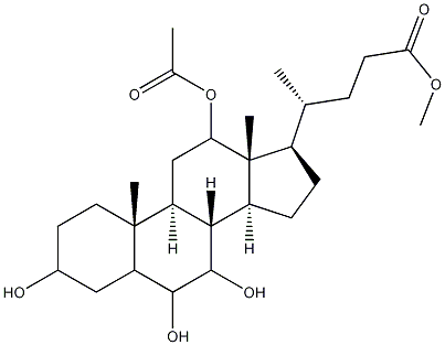 12-(乙酰氧基)-3,6,7-三羟基胆烷-24-酸甲酯 结构式