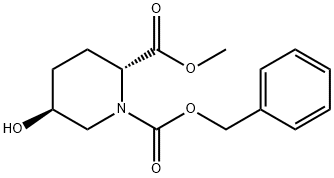 (2R-反式)-5-羟基-1,2-哌啶二甲酸 2-甲酯 1-苄酯 结构式