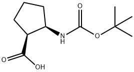 (1S,2R)-2-(BOC-氨基)环戊烷甲酸 结构式