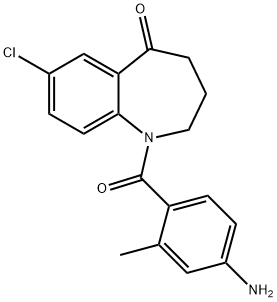 1-(4-氨基-2-甲基苯甲酰基)-7-氯-1,2,3,4-四氢-5H-1-苯并氮杂卓-5-酮 结构式