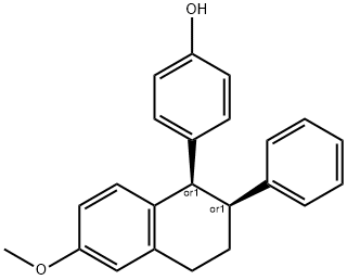 cis-4-(1,2,3,4-Tetrahydro-6-methoxy-2-phenyl-1-naphthalenyl)phenol 结构式