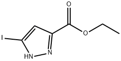 5-碘-1H-吡唑-3-羧酸乙酯 结构式