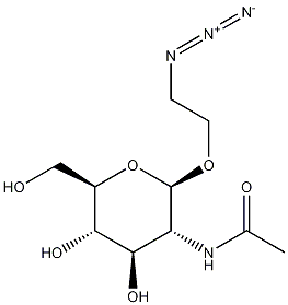 2-叠氮乙基-2-乙酰氨基-2-脱氧-Β-D-吡喃葡萄糖苷 结构式