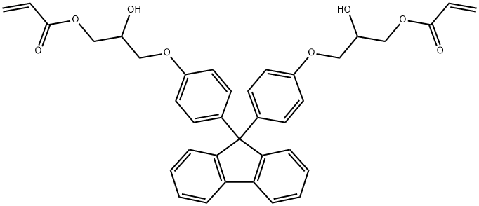 9,9-二[4-(2-羟基-3-丙烯酰氧基丙氧基)苯基]芴 结构式