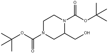 2-(羟甲基)-1,4-哌嗪二羧酸二叔丁酯 结构式