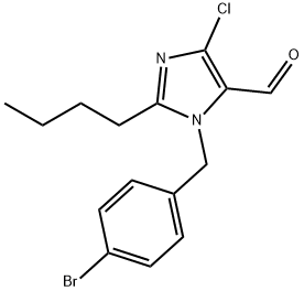 1-(4-溴苄基)-2-丁基-4-氯-1H-咪唑-5-甲醛 结构式