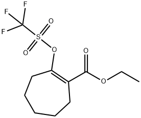 2-三氟甲基磺酰氧基-1-环庚烯-1-甲酸乙酯 结构式