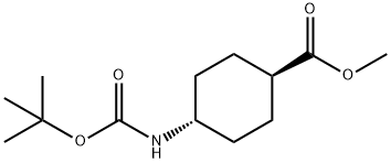 反式-4-(叔丁氧羰基氨基)环己烷甲酸甲酯 结构式