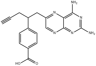 4-[1-[(2,4-二氨基-6-蝶啶基)甲基]-3-丁炔基]苯甲酸 结构式