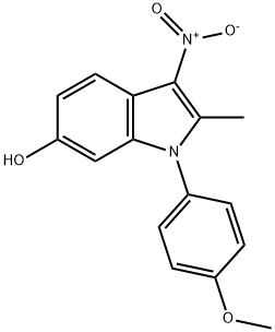 1-(4-甲氧基苯基)-2-甲基-3-硝基-1H-吲哚-6-醇 结构式