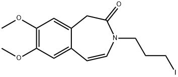 7,8-二甲氧基-3-(3-碘代丙基)-1,3-二氢-2H-3-苯并氮杂卓-2-酮 结构式