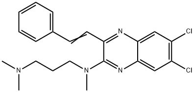 N-[6,7-二氯-3-(2-苯乙烯基)-2-喹喔啉基]-N,N',N'-三甲基-1,3-丙二胺 结构式