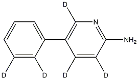 2-氨基-5-苯基吡啶-D5 结构式