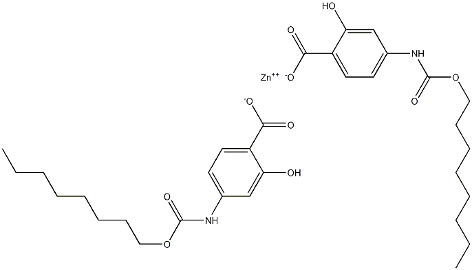Bis[4-(octyloxycarbonylamino)salicylic acid]zinc salt 结构式