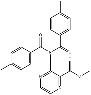 3-[Bis(4-methylbenzoyl)amino]-2-pyrazinecarboxylic acid methyl ester 结构式