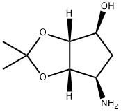 (3AR,4S,6R,6AS)-6-氨基四氢-2,2-二甲基-4H-环戊烯并-1,3-二氧杂环戊烷-4-醇 结构式