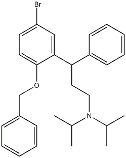 3-(2-苄氧基-5-溴苯基)-N,N-二异丙基-3-苯基丙-1-胺 结构式