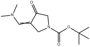 叔-丁基 3-((二甲氨基)亚甲基)-4-羰基吡咯烷-1-羧酸酯 结构式