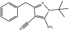 5-Amino-1-tert-butyl-3-phenylmethyl-4-cyanopyrazole 结构式