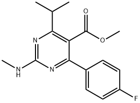 4-(4-氟苯基)-2-(甲基氨基)-6-异丙基嘧啶-5-羧酸甲酯 结构式