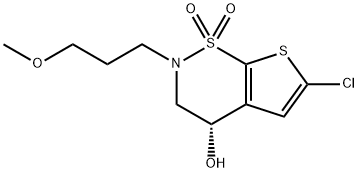 (S)-6-氯-2-(3-甲氧基丙基)-3,4-二氢-2H-噻吩并[3,2-E][1,2]噻嗪-4-醇 1,1-二氧化物 结构式