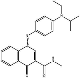 4-[[4-[ethyl(1-methylethyl)amino]phenyl]imino]-1,4-dihydro-N-methyl-1-oxo-2-Naphthalenecarboxamide 结构式