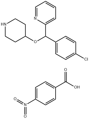 4-[(4-氯苯基)-2-吡啶基甲氧基]哌啶对硝基苯甲酸盐 结构式