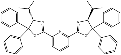 2,6-双[(4S)-4,5-二氢-4-异丙基-5,5-二苯基-2-恶唑基]吡啶 结构式