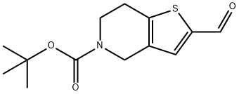 2-甲酰基-6,7-二氢噻吩并[3,2-C]吡啶-5(4H)-羧酸叔丁酯 结构式