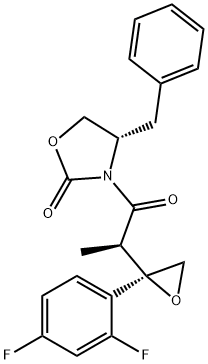 (4S)-3-[(2R)-2-[(2R)-2-(2,4-二氟苯基)-2-环氧乙基]-1-氧代丙基]-4-(苯基甲基)-2-恶唑啉酮 结构式
