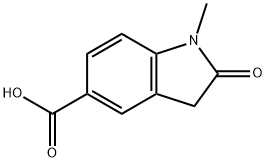 1-甲基-5-羧基吲哚-2-酮 结构式