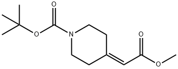 4-(2-甲氧基-2-氧代亚乙基)哌啶-1-羧酸叔丁酯 结构式