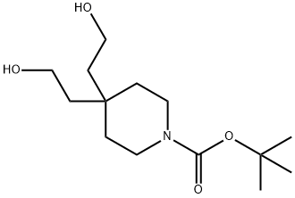 4,4-双(2-羟基乙基)-1-哌啶甲酸叔丁酯 结构式
