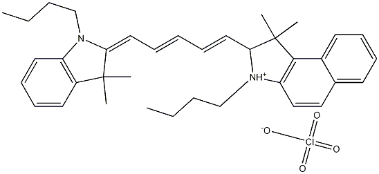 3-丁基-2-[5-(1,3-二氢-3,3-二甲基-1-丙基-2H-吲哚-2-亚基)-1,3-戊二烯基]-1,1-二甲基-1H-苯并[E]吲哚高氯酸盐 结构式