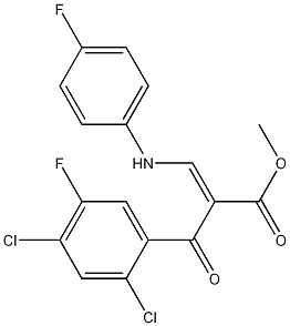 2-(2,4-二氯-5-氟苯甲酰基)-3-对氟苯胺基丙烯酸甲酯 结构式