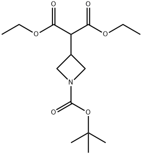 2-[1-[叔丁氧羰基]-3-氮杂环丁基]丙二酸 1,3-二乙酯 结构式