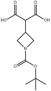2-[1-(叔丁氧羰基)-3-氮杂环丁基]丙二酸 结构式