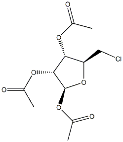 (2S,3R,4S,5S)-2,3,4-三乙酰基-5-氯甲基四氢呋喃 结构式