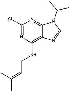 2-氯-N-(3-甲基-2-丁烯-1-基)-9-(1-甲基乙基)-9H-嘌呤-6-胺 结构式