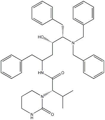 (S)-N-[(2S,4S,5S)-5-(Dibenzylamino)-4-hydroxy-1,6-diphenylhexan-2-yl]-3-methyl-2-(2-oxotetrahydropyrimidin-1(2H)-yl)butanamide 结构式