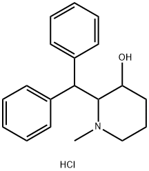 2-BENZHYDRYL-3-HYDROXY-N-METHYLPIPERIDINEHYDROCHLORIDE 结构式