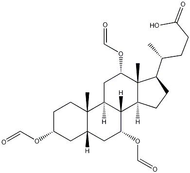 (3ALPHA,5BETA,7ALPHA,12ALPHA)-3,7,12-三(甲酰氧基)胆烷-24-酸 结构式