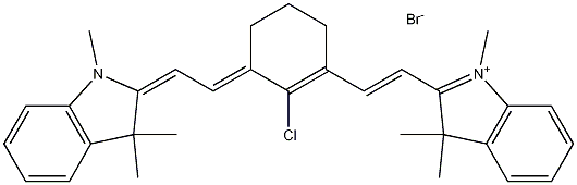 2-[2-[2-氯-3-[2-(1,3-二氢-1,3,3-三甲基-2H-吲哚-2-亚基)乙亚基]-1-环己烯-1-基]乙烯基]-1,3,3-三甲基-3H-吲哚溴化物 结构式