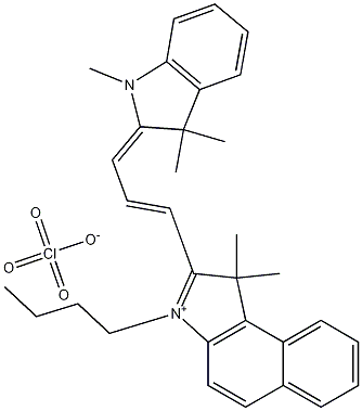 3-丁基-2-[3-(1,3-二氢-1,3,3-三甲基-2H-吲哚-2-亚基)-1-丙烯-1-基]-1,1-二甲基-1H-苯并[E]吲哚高氯酸盐 结构式